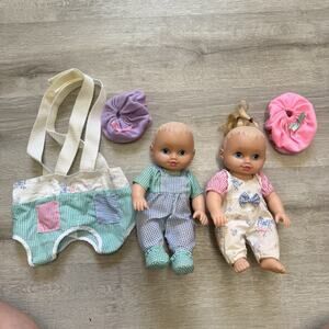 Lauer Water Baby Dolls 1991 Twins W/ Carrying Pack Girl & Boy RARE